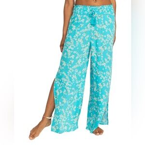 Roxy Turquoise NWT Floral Swim Coverup Pants